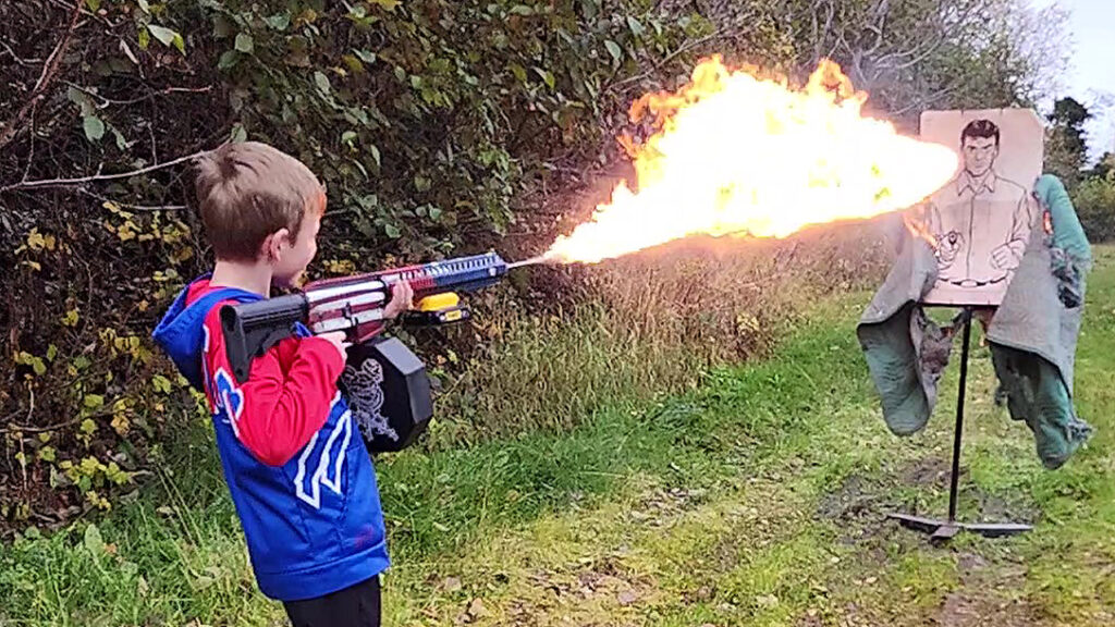 Young shooter with the Pyro-15. 