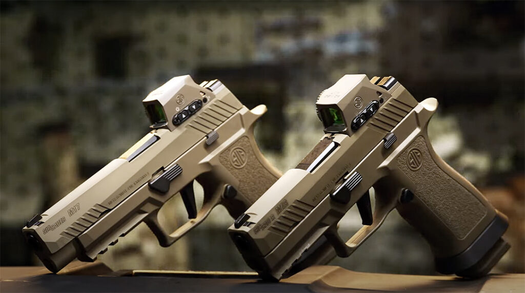 SIG Sauer M17X and M18X semi-auto pistols. 