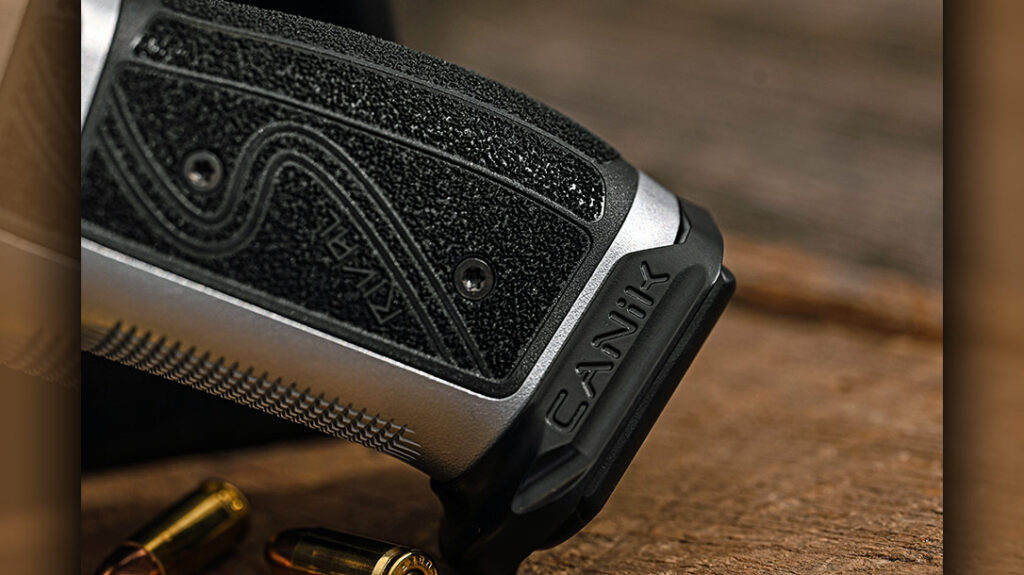 An aluminum magazine well and different grip panels let you dial in the perfect feel.