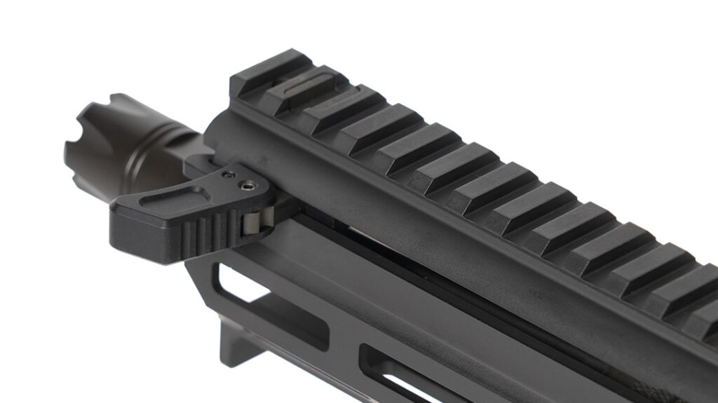 An upper Picatinny rail is ready to accept optics and other accessories.