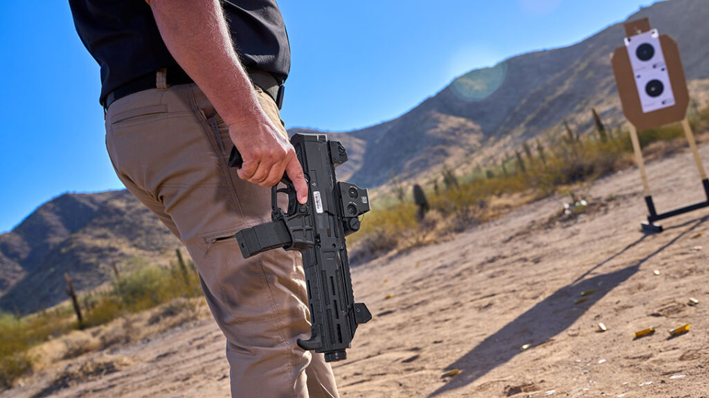 Gun writers got their first look at the CZ Scorpion 3+ Micro prototype at the 2021 Athlon Outdoors Rendezvous.