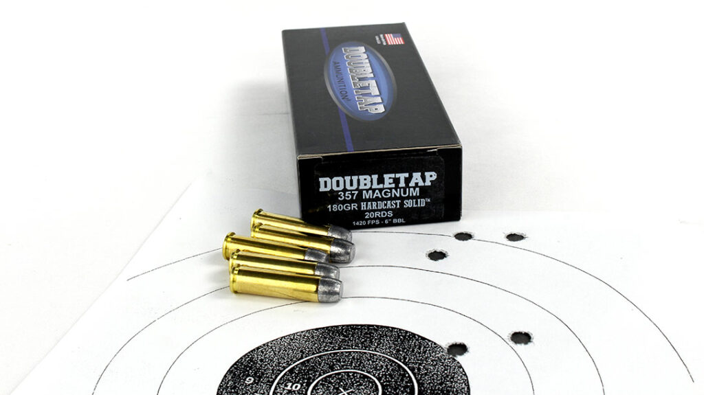 The author tested the Taurus 605 Defender with Double Tap’s .357 180-grain hardcast solid ammo.