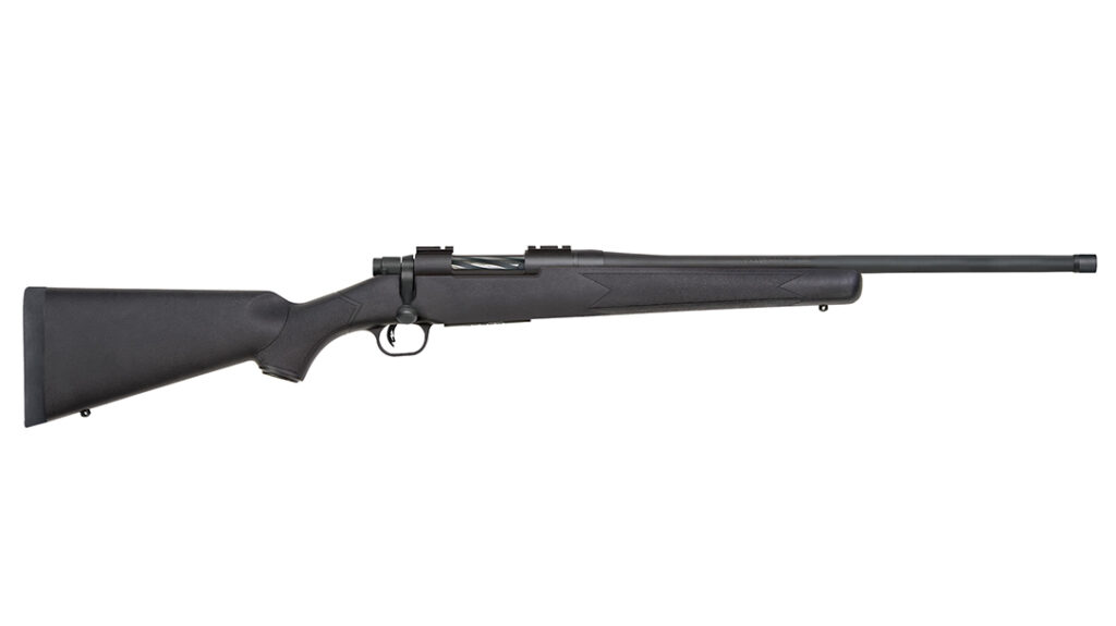 Black, synthetic-stocked Mossberg Patriot in 400 Legend. 