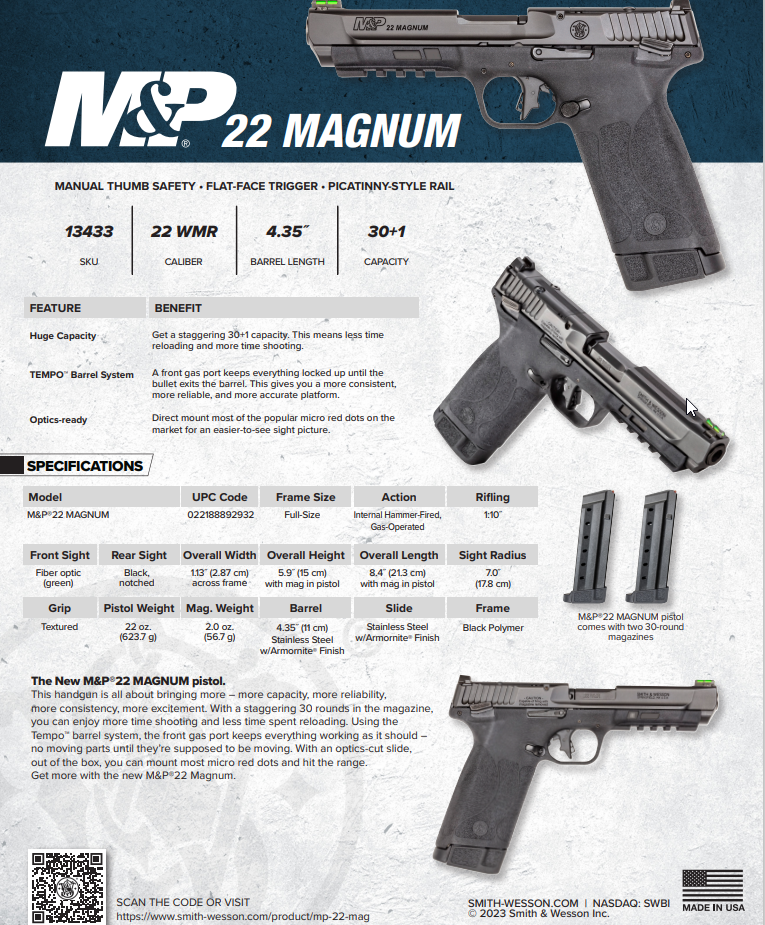 Smith & Wesson M&P22 Magnum.