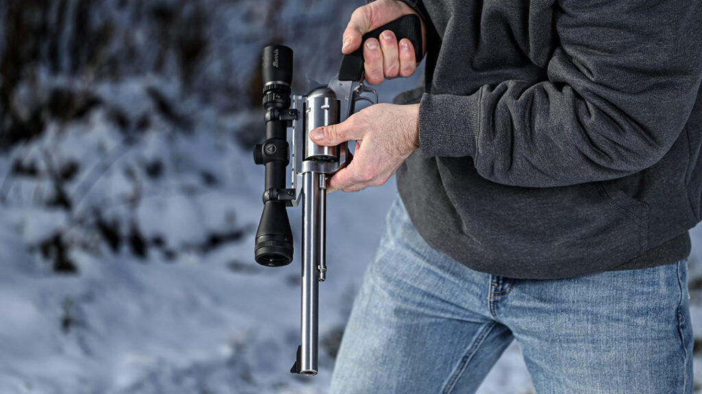The Magnum Research BFR 360 Buckhammer has a six-round capacity.