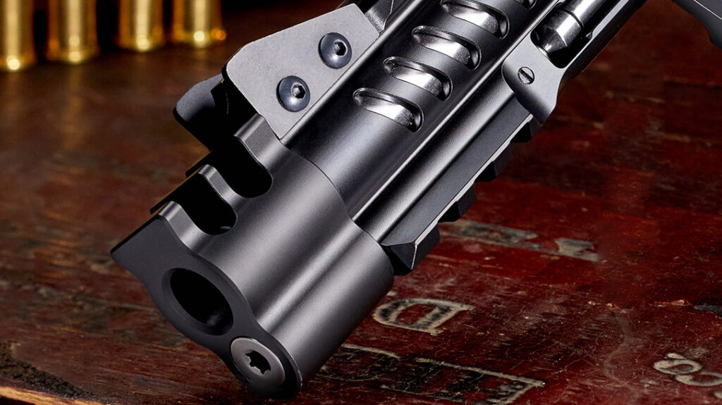 A two-port compensator softened the recoil of the Nighthawk Korth Ranger.
