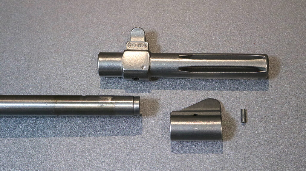 The slotted flash suppressor from Choate Machine and Tool is an easy slip-on fit.