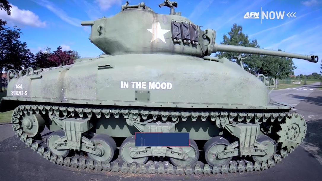 In The Mood was the name affectionately given to the Sherman Tank of the 32nd armored regiment.