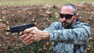 On the range with Revision Slingshot Ballistic Sunglasses.