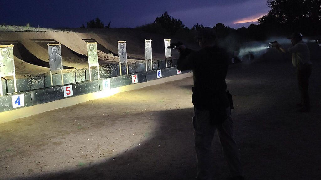 The class performed an illumination exercise during the Gunsite 350 Pistol with Optics class.