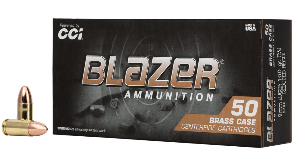 CCI Blazer Brass – 9mm Luger 100gr FMJ Reduced Recoil.