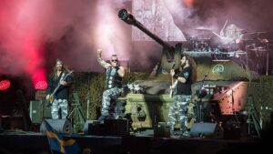 Sabaton is a Swedish heavy metal band who's music tells of war from a soldier's point of view.