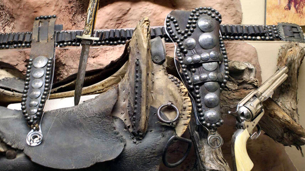 Gun leather created to remember Geronimo. 