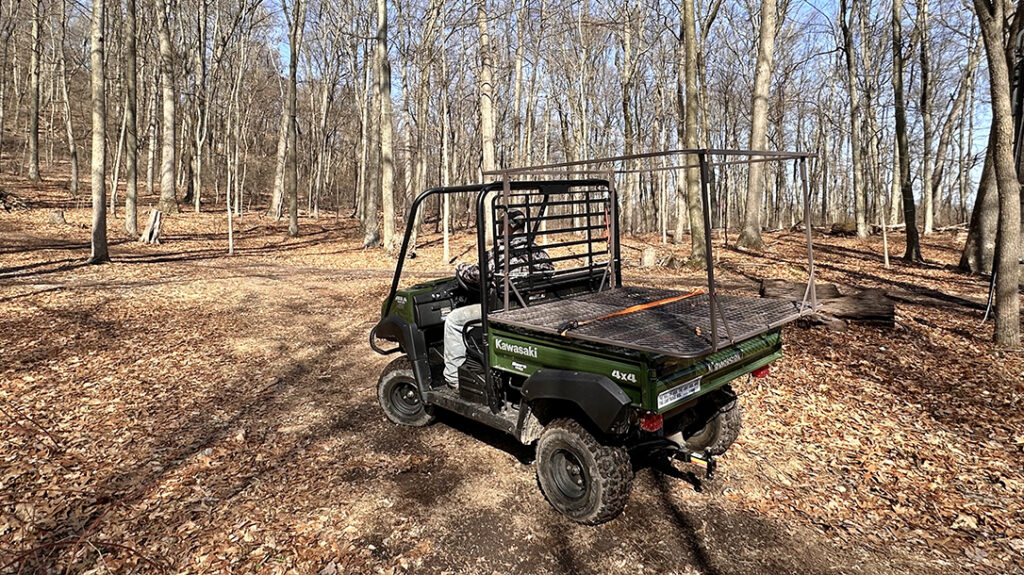 You will need transportation to your blind site with the Rhino Blind RTT-510 10-Foot Quad-Pod Guard Tower