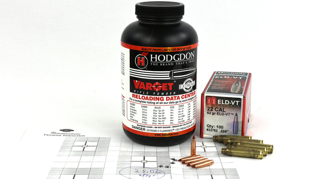 The author loaded Varget powder and 62-grain ELD-VT bullets. 