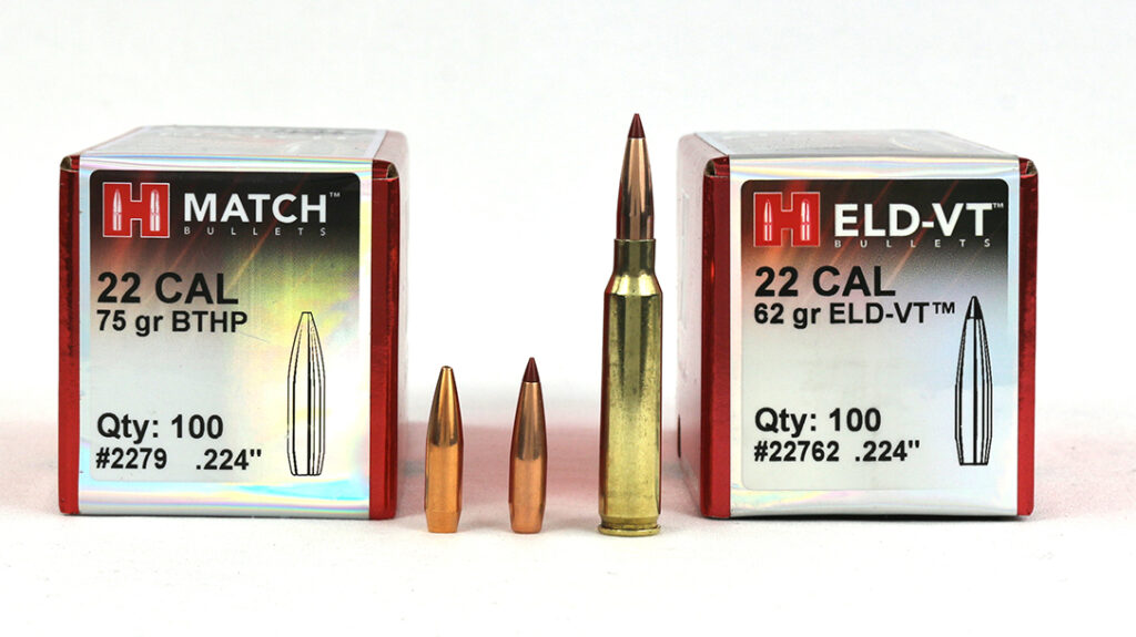 Both 62- and 75-grain Hornady ELD-VT bullets were evaluated. 