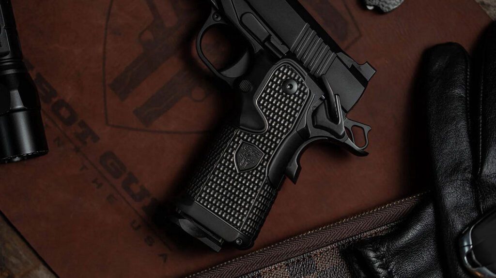 The textured grip promotes enhanced retention during courses of fire.