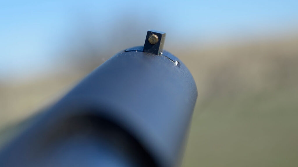 The front brass bead sight was very easy to pick up for fast sight alignment.