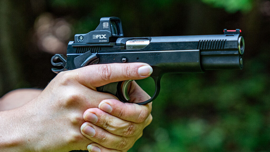 The author ran the pistol with the EOTECH EFLX.