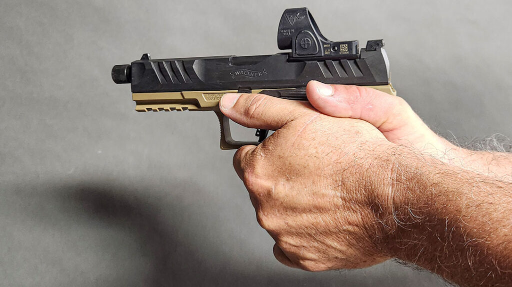 Understanding proper grip pressure is an important step in learning how to hold a pistol properly.