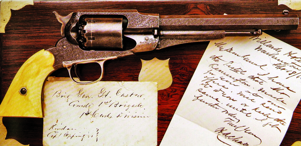 A pistol reportedly owned by Custer. 