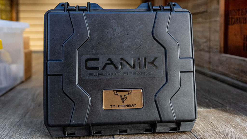 The CANiK TTI Combat comes in a solid TSA-approved case.