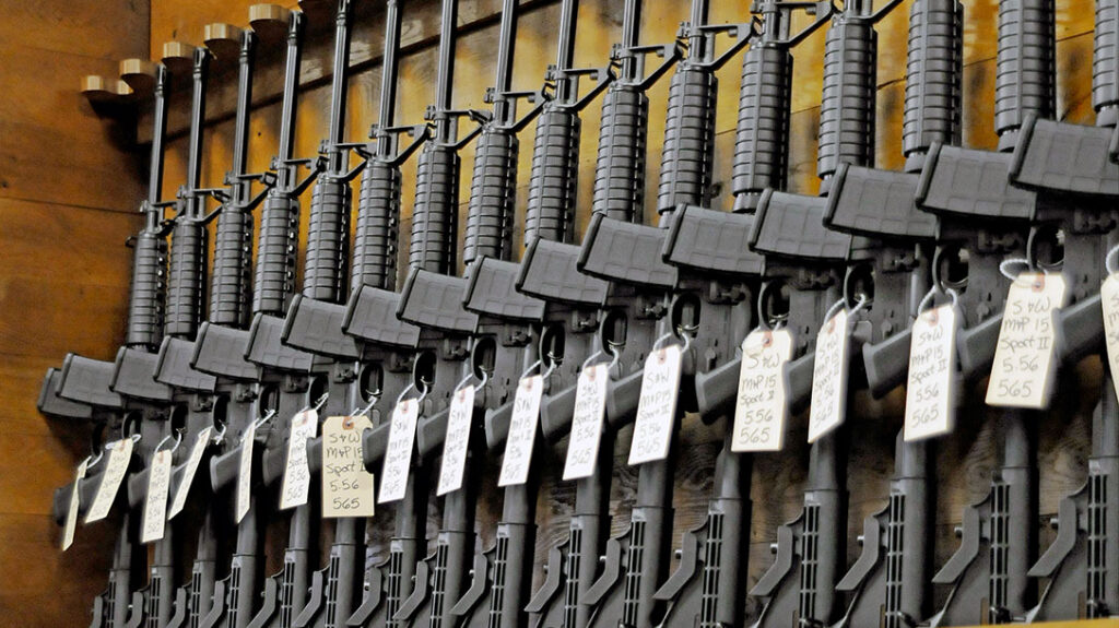 A wall of AR-15s are just part of the arsenal.