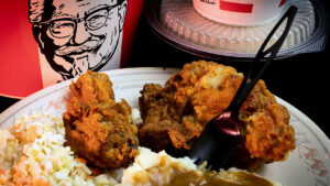 Getting down with the KFC Spork.