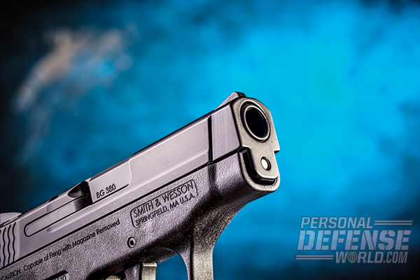 The 5.25-inch-long-overall M&P Bodyguard 380 features a muzzle slightly more streamlined and lighter than those on earlier Bodyguard models.