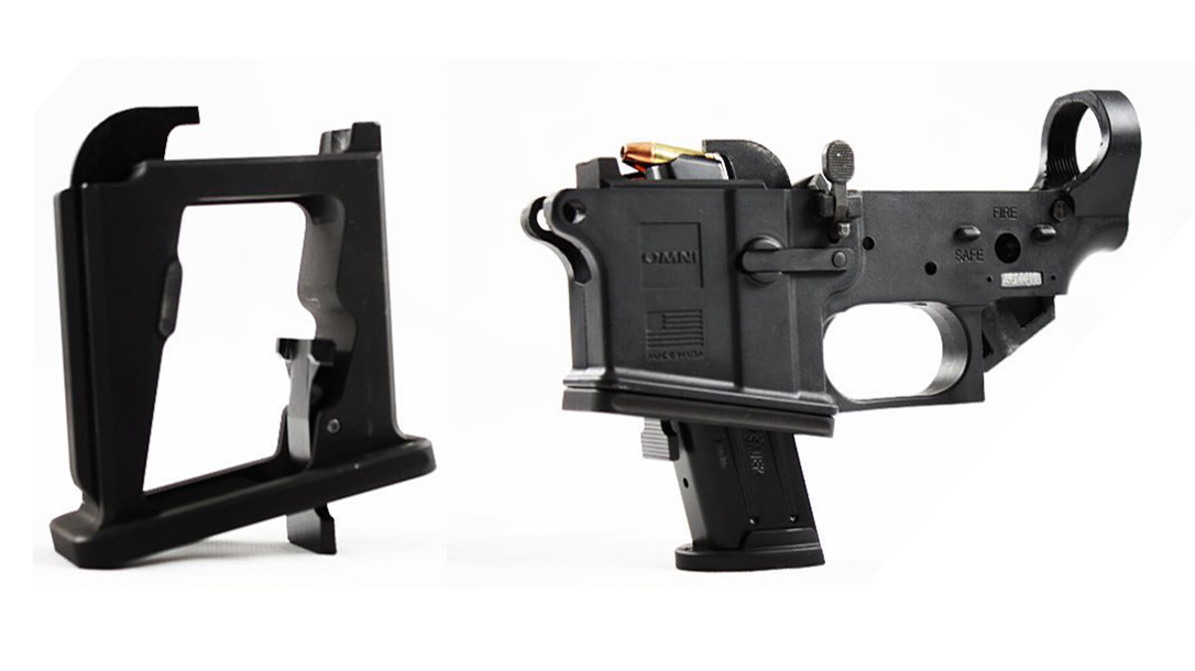 The Matador Arms Mag-X conversion kits enables AR-15 lowers to accept pistol magazines.