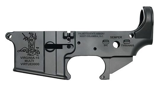 The Palmetto State Armory Virginia-15 lower receiver supports the 2A fight in the Commonwealth.
