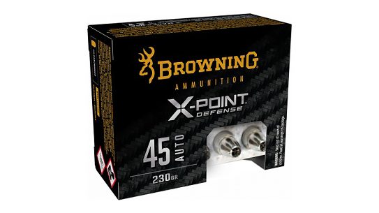 The new Browning X-Point Defense bullet design prevents obstruction of the hollow point cavity.