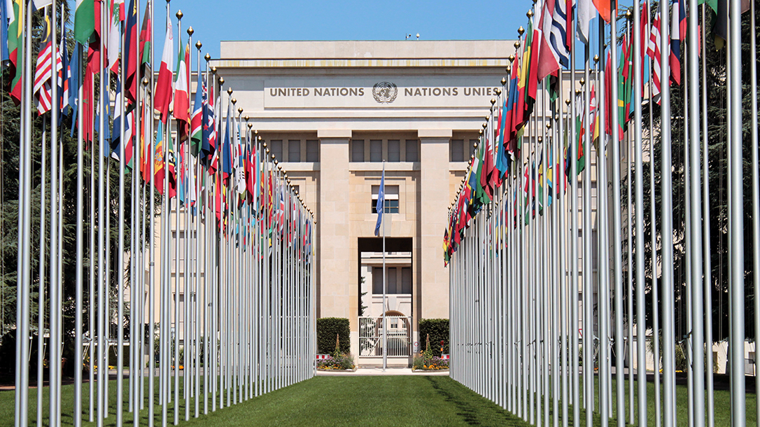 The United Nations headquarters.