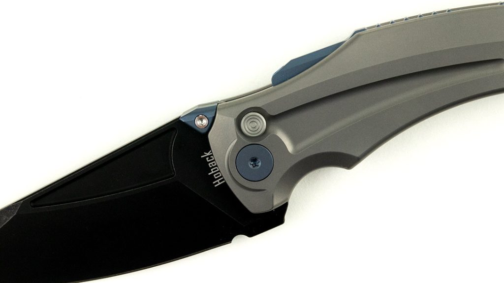 The Sumo from Jake Hoback Knives features the company’s first button lock.