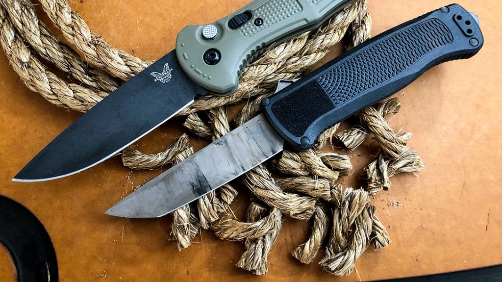Half inch twine was easily sliced up with both the Benchmade Claymore and Shootout.