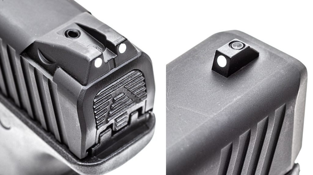 The SAR9 C has basic three-dot sights, which were easy for the author to pick up during testing.