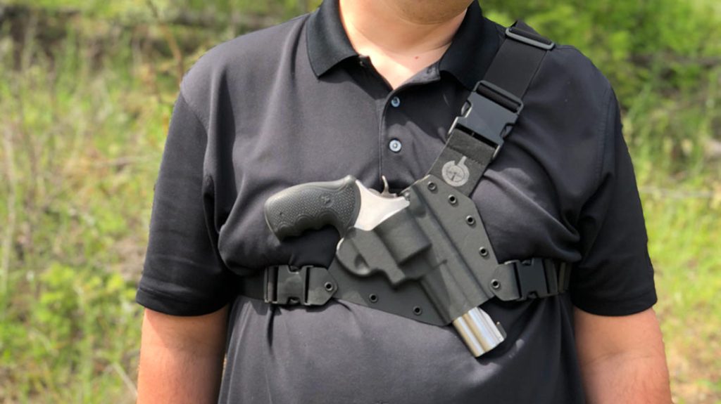The GunfightersINC Kenai Chest Holster is perfect for carrying the Smith & Wesson Model 629 into the woods.
