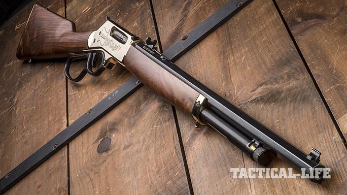 Henry 45-70 lever action rifle right angle