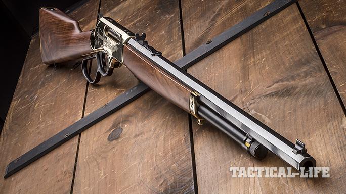 Henry 45-70 lever action rifle angle