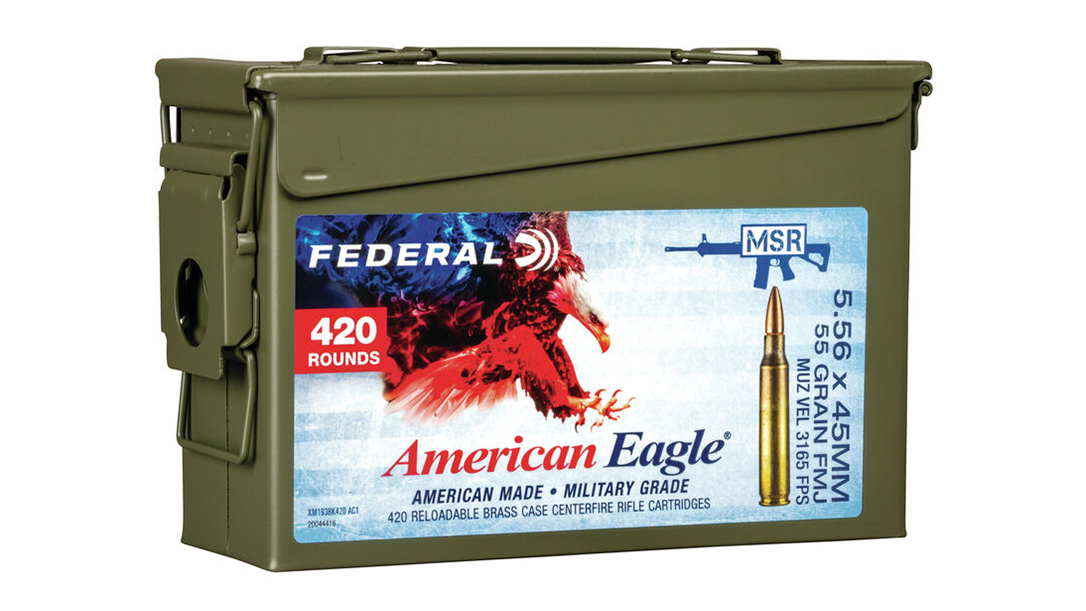 With 55- and 62-grain bullets loaded into reloadable brass, the new Federal MSR Ammo Can, in .223 Remington or 5.56x45mm, is perfect for all-day shooting.