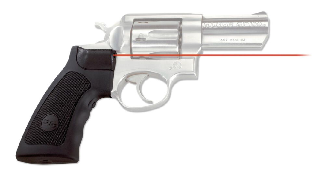 The Ruger GP100 with Lasergrips is a good choice for home defense