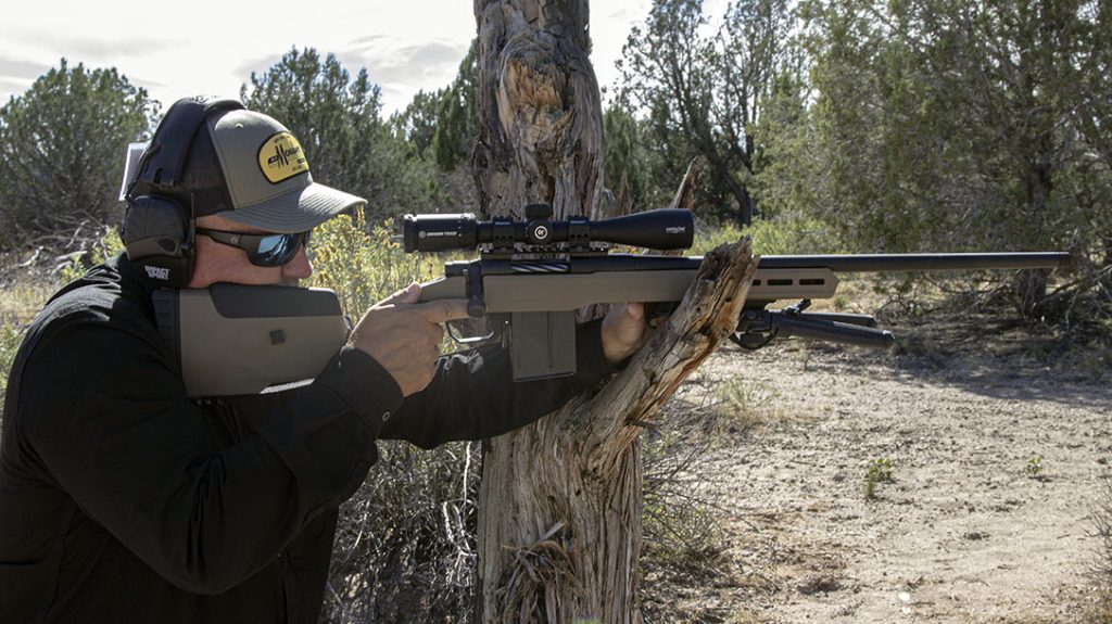 The author tested the Mossberg Patriot LR Tactical out to 700 yards at Gunsite. 